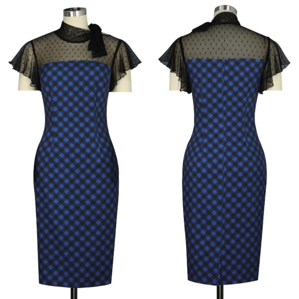 Retro Stretch Pin Up Fitted Pencil Dress